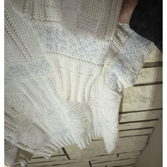 Isle Of Cotton Women’s Knit Sweater Size Large Tulips Flowers Made In USA Granny - Picture 4 of 7